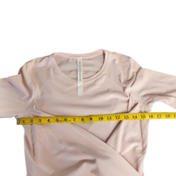 Lululemon Womens Gather & Grow Long Sleeve Top, Pink, Wrap Shirt, Cotton, 6 - Picture 5 of 9